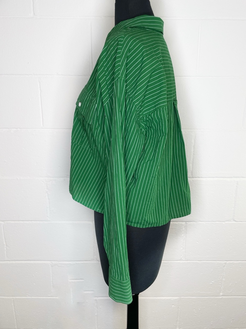 Madewell Signature Poplin Cargo Button-Up Shirt In Stripes In Varsity Green - Picture 5 of 11